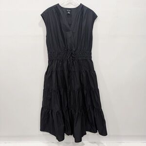 Nicole Miller Tiered Black Maxi Dress Cotton Size 2X